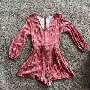 Long sleeve romper with pockets